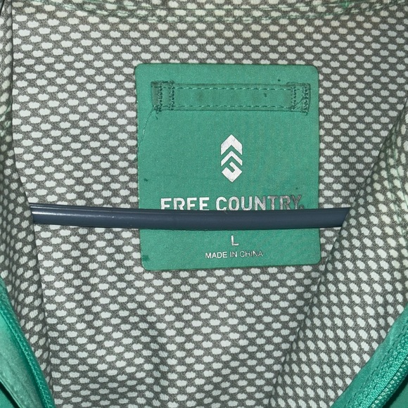 Free Country Teal and Green. Rain Jacket - Picture 3 of 3